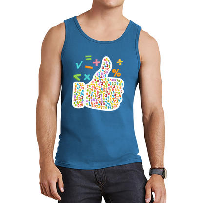 World Numbers Day Maths Day Funny Thumbs Up Colour Numbered Charity Day Tank Top