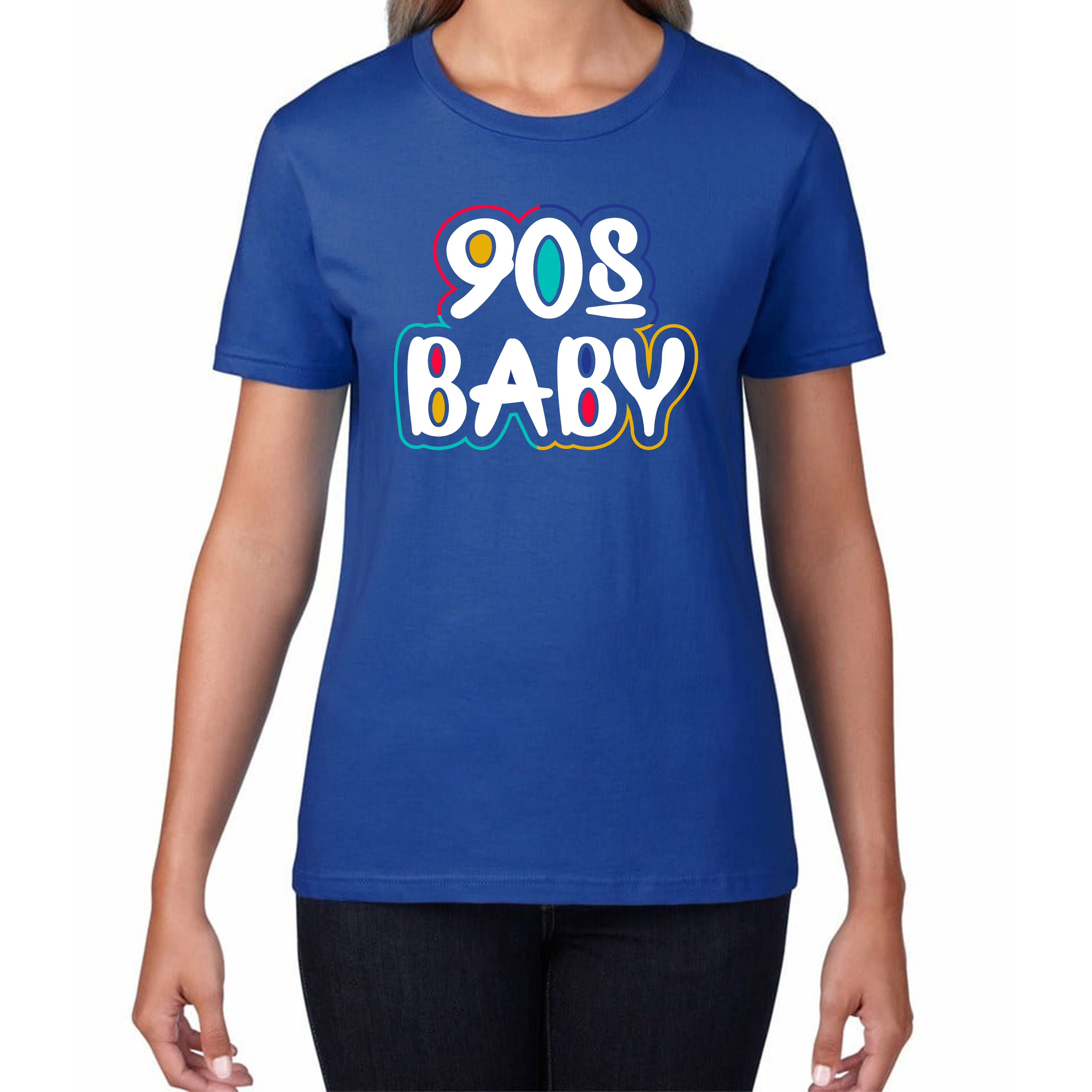 90s Baby T-Shirt Awesome cool 90's baby fashion Vintag Funny Joke Novelty Design Womens Tee Top