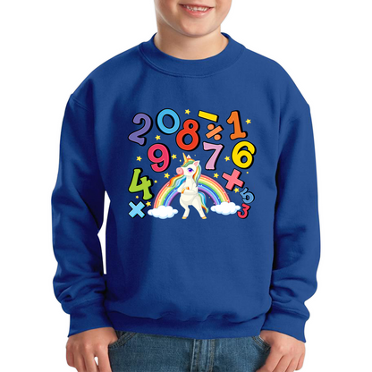 Number Day Unicorn Maths Day World Numbers Day Rainbow Colours Counting Kids Jumper