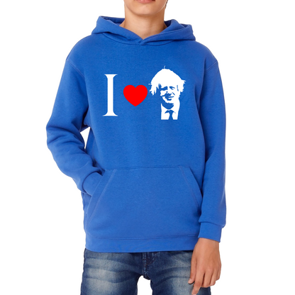 I Love Boris Heart Love Boris Johnson Support Boris Johnson Boris Supporter Kids Hoodie