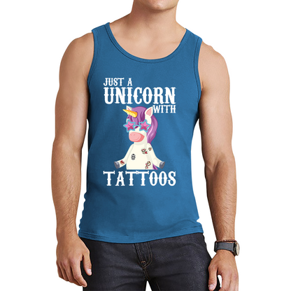 Just A Unicorn With Tattoos Rainbow Horse & Pony Lover Magic Believer Tank Top