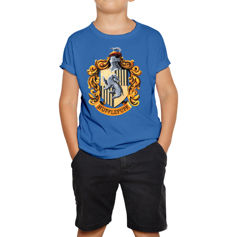 Harry Potter House Of Hufflepuff Hogwarts Crest Kids T Shirt