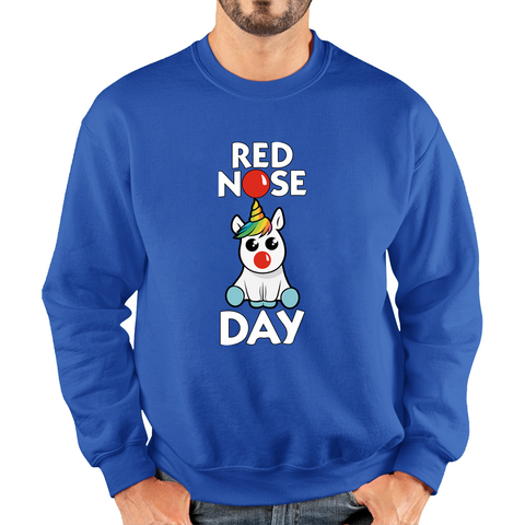 Disney Rainbow Baby Unicorn Red Nose Day Adult Sweatshirt. 50% Goes To Charity