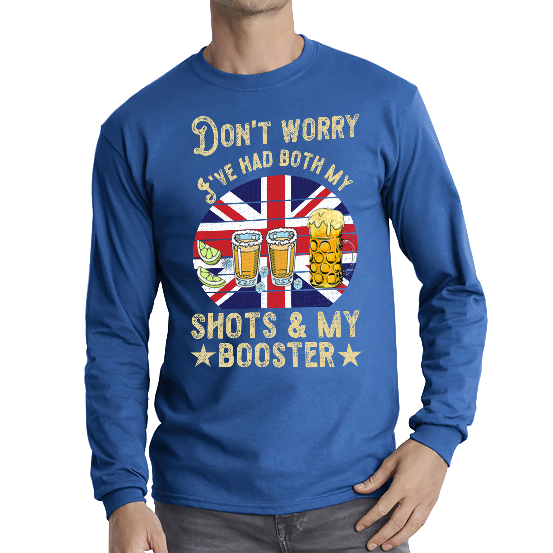 Don't Worry I've Had Both My Shots And Booster Funny Vaccine Adult Long Sleeve T Shirt