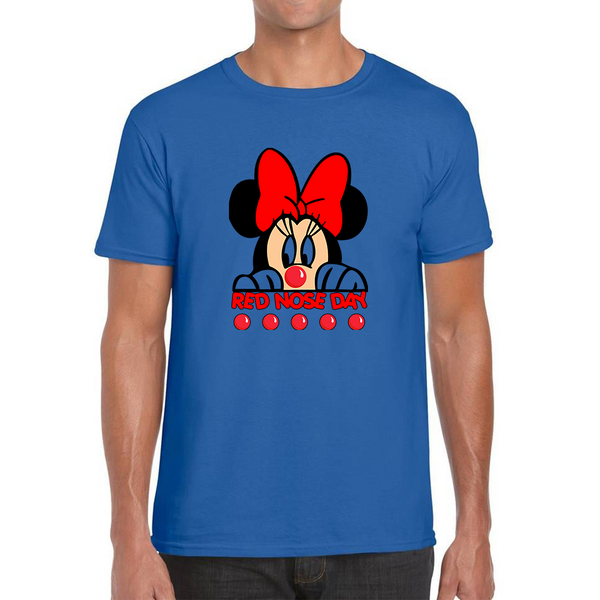 Disney Minnie Mouse Red Nose Day Adult T Shirt. 50% Goes To Charity
