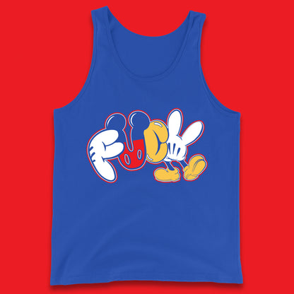 Disney Mickey Mouse Fuck Sarcastic Rude Offensive Humor Funny Cartoon Joke Tank Top