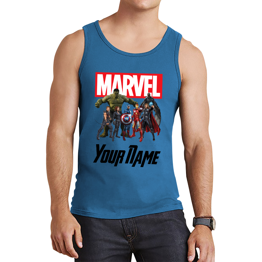 Personalised Marvel Avengers Superheroes Team Your Custom Name Tank Top