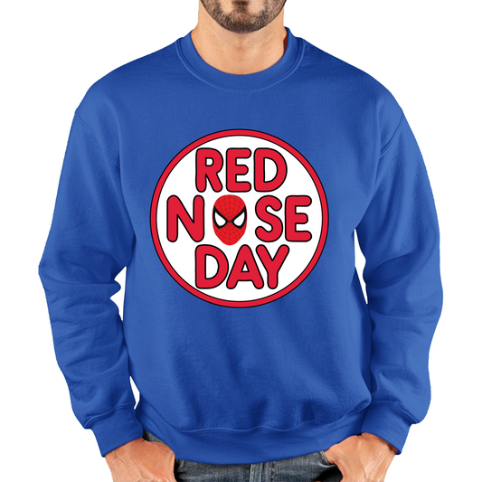 Spiderman Face Red Nose Day Sweatshirt
