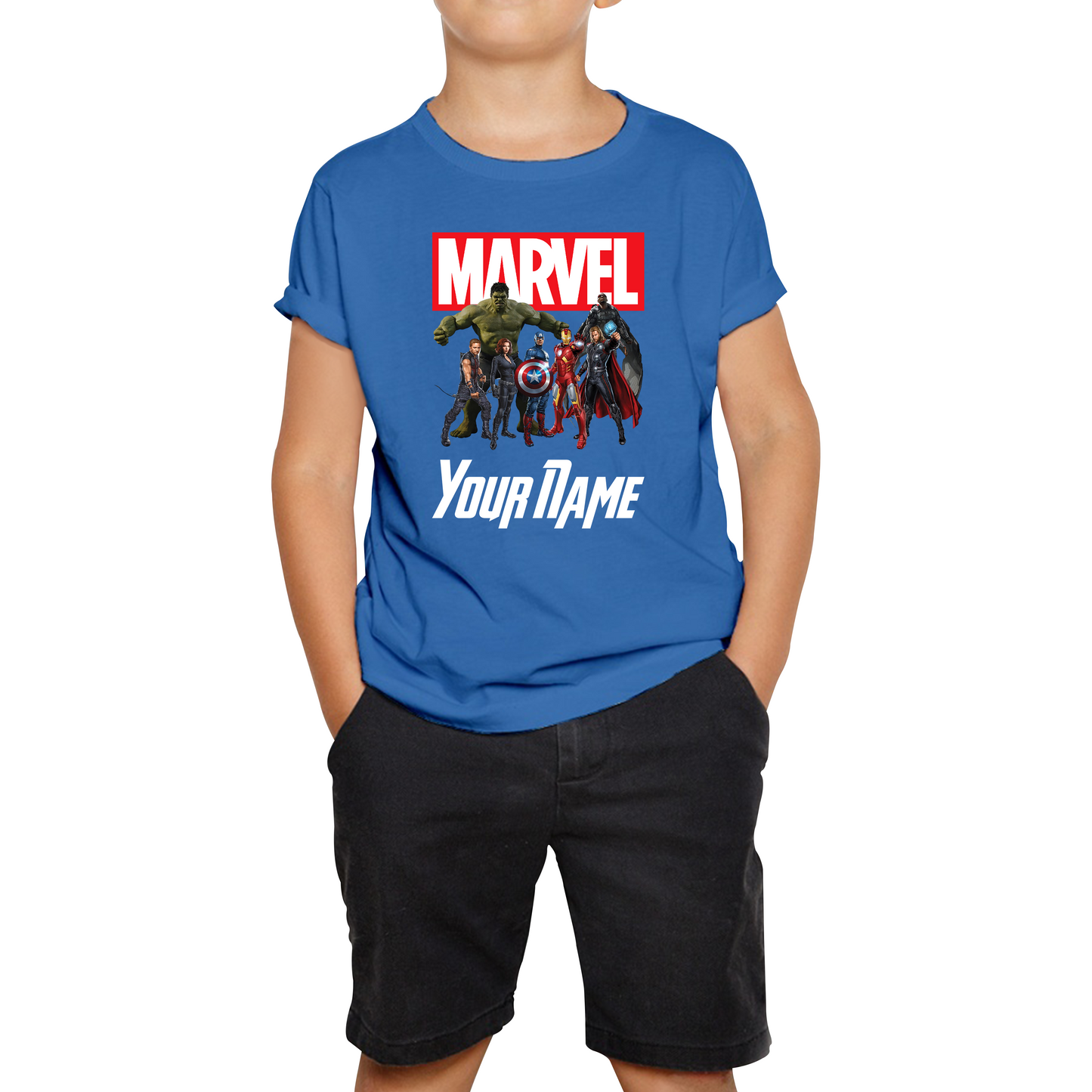 Personalised Marvel Avengers Superheroes Team T Shirt