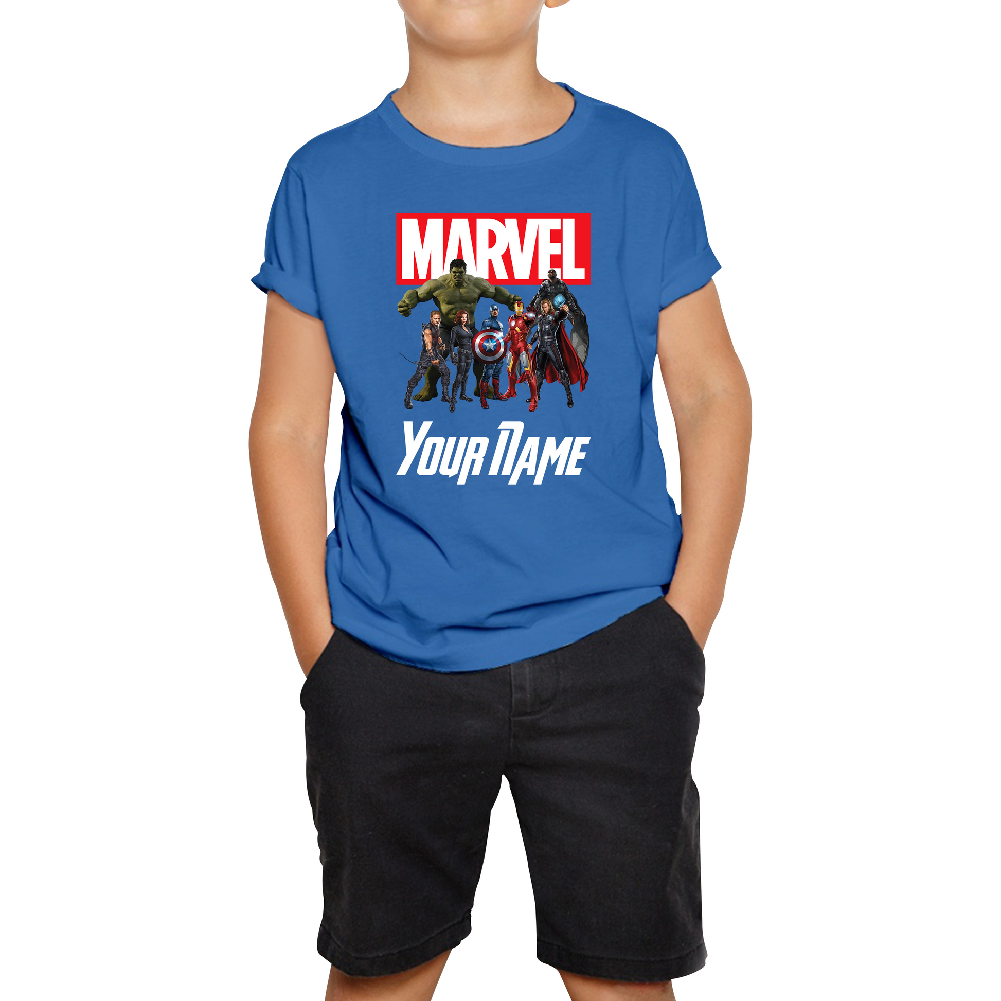 Personalised Marvel Avengers Superheroes Team T Shirt