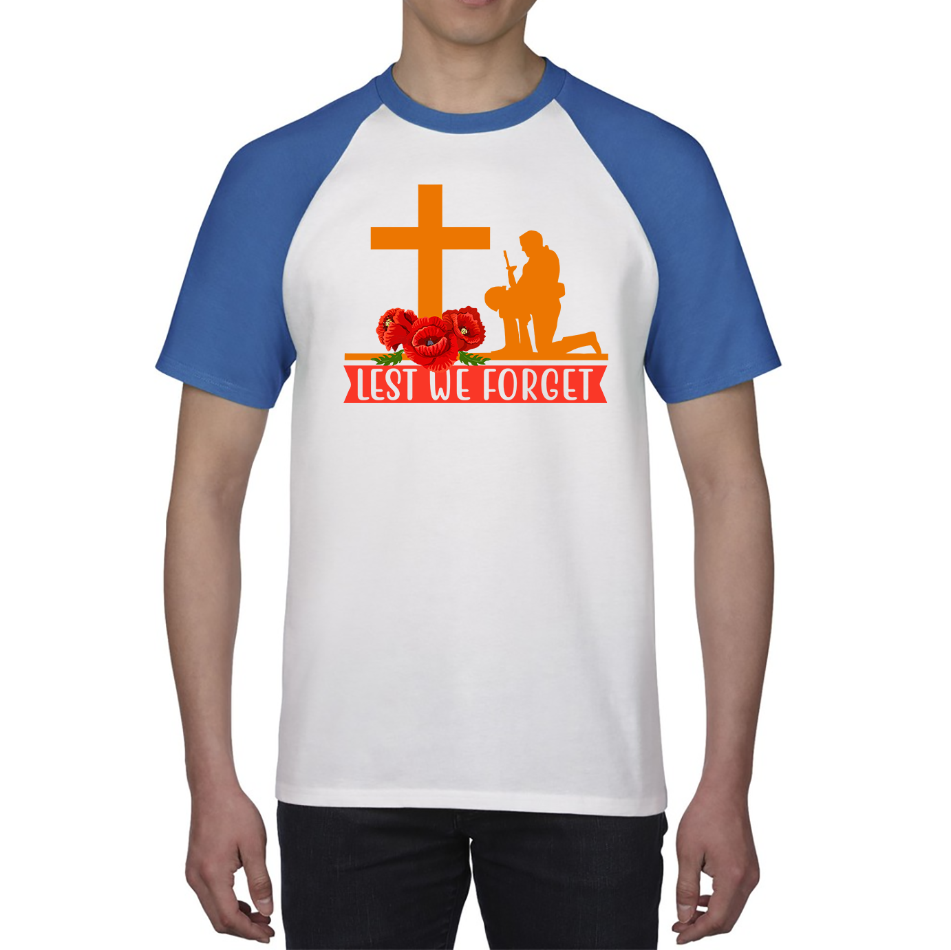 Lest We Forget Anzac Day Poppy Uk Baseball T Shirt