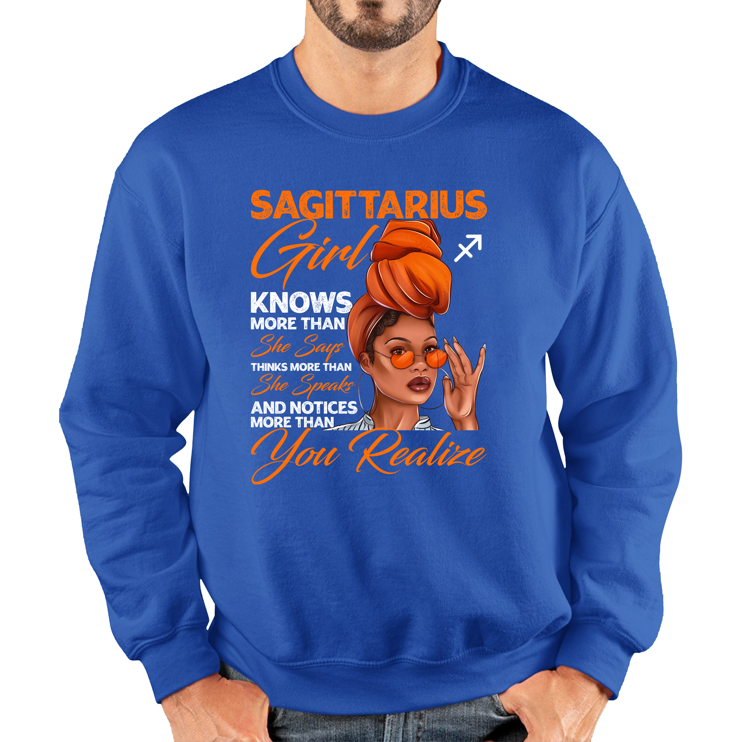 Sagittarius Girl Knows More Than Think More Than Horoscope Zodiac Astrological Sign Birthday Unisex Sweatshirt
