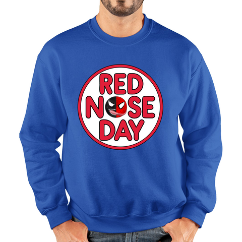 Marvel Venom Spiderman Red Nose Day Adult Sweatshirt. 50% Goes To Charity