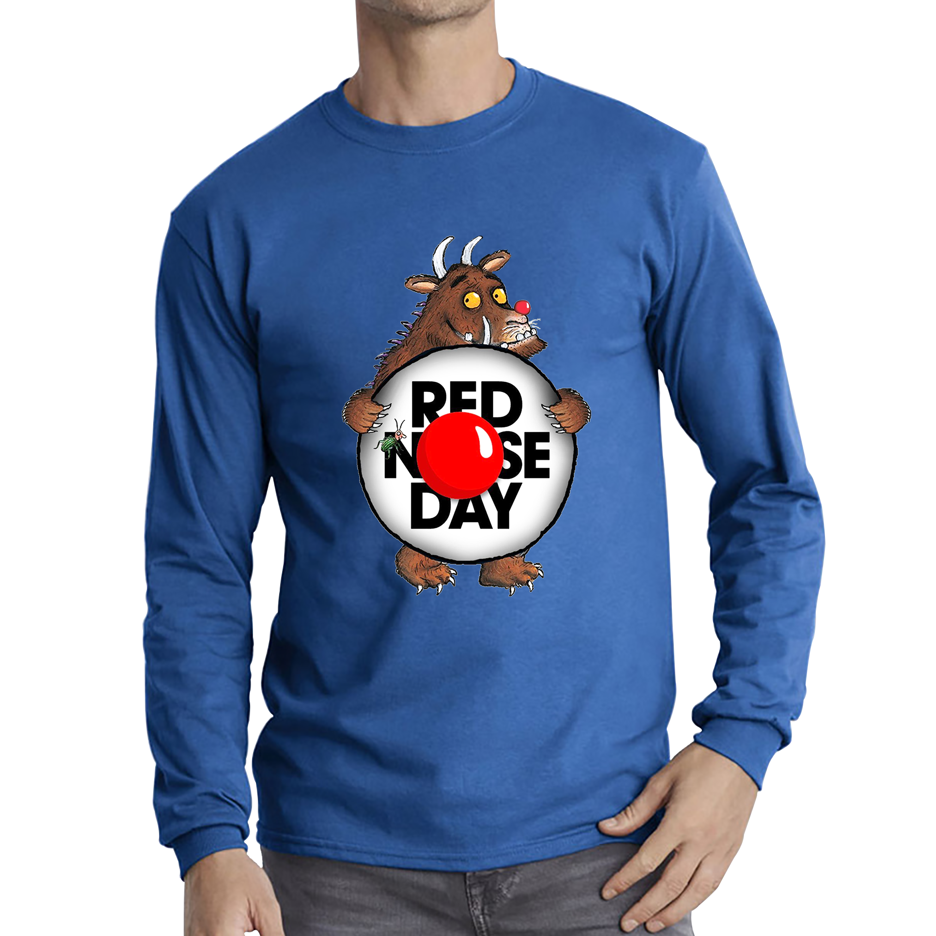 The Gruffalo Red Nose Day Adult Long Sleeve T Shirt. 50% Goes To Charity