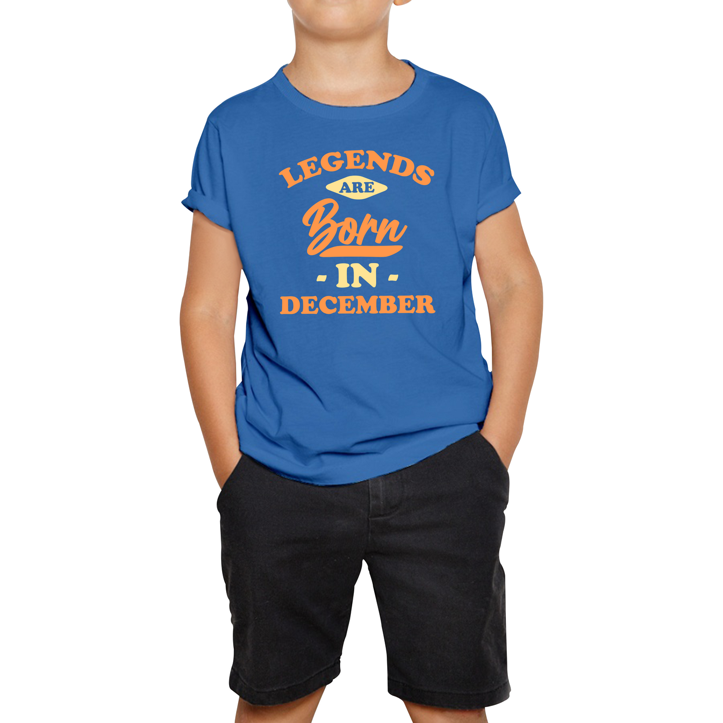 Legends Are Born In December Funny December Birthday Month Novelty Slogan Kids Tee