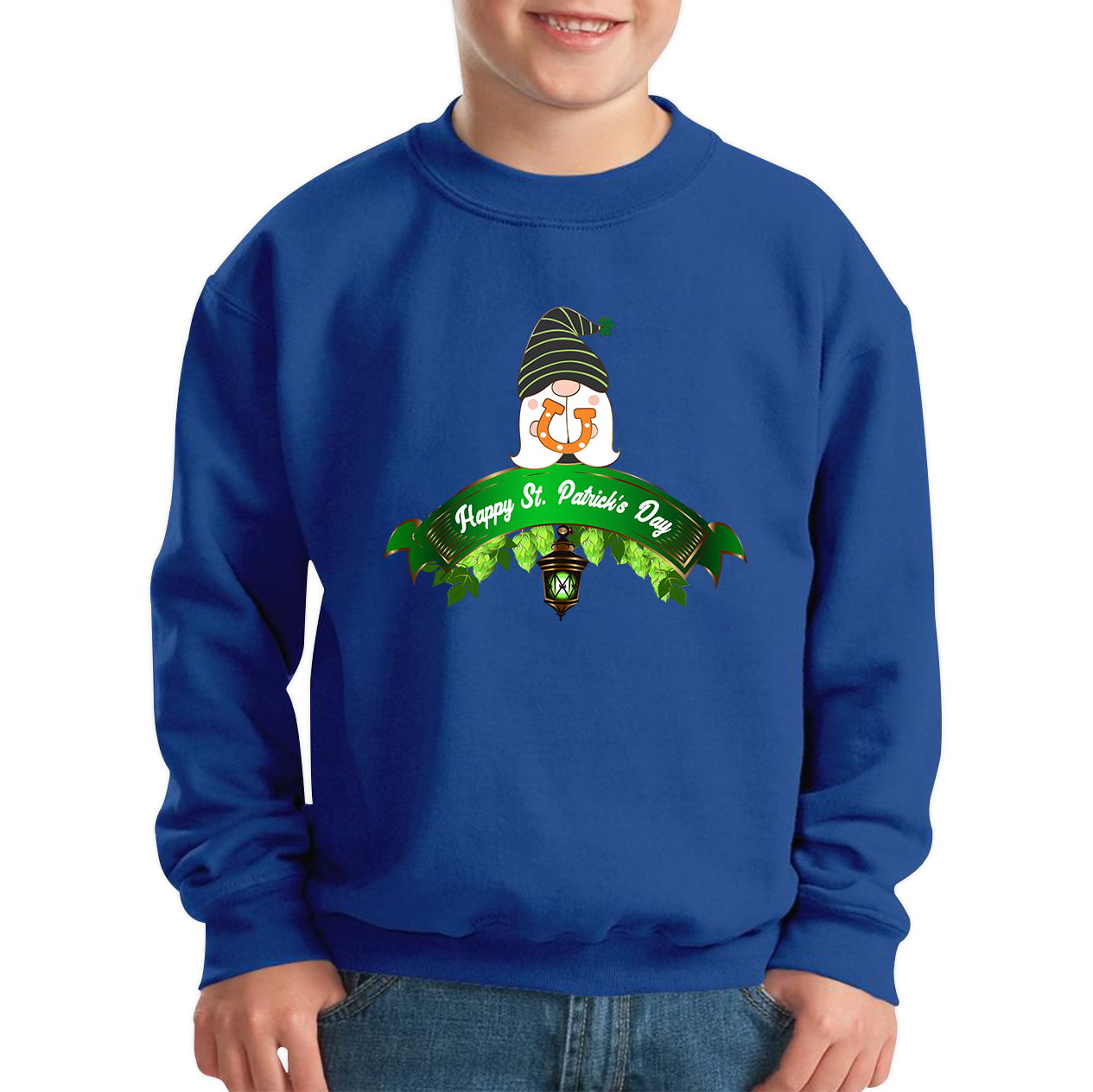 Happy St. Patrick's Day Leprechaun Gnome Irish Gnomes Lucky Gnomes Saint Patricks Day Kids Jumper