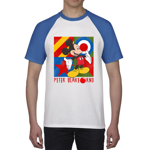Peter Blake Mickey Mouse Red Nose Day Baseball T Shirt. 50% Goes To Charity