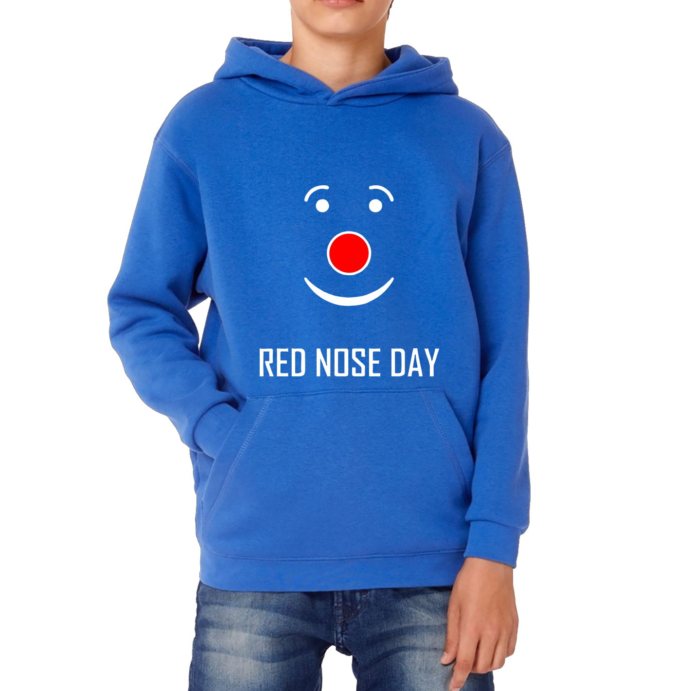 Red Nose Clown Nose Day Kids Hoodie. 50% Goes To Charity