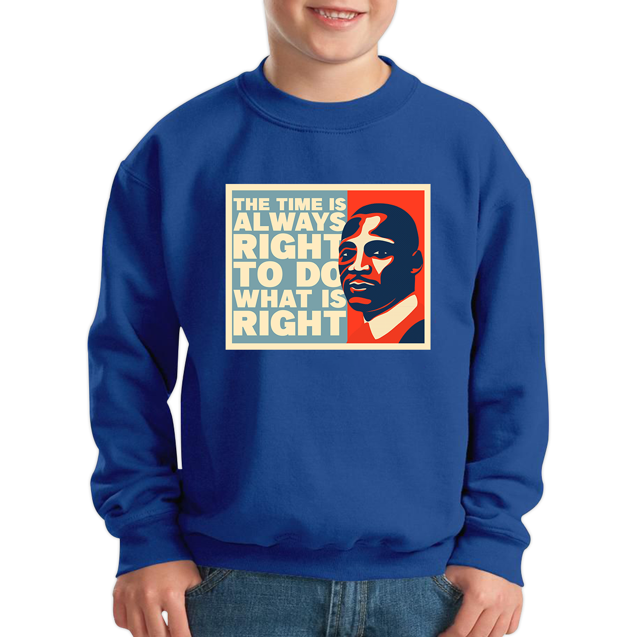 The Time Is Always Right To Do What Is Right Juneteenth Mlk Quote Black History Month Kids Jumper
