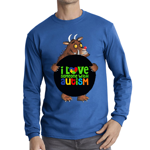 I Love Someone With Autism The Gruffalo Red Nose Day Adult Long Sleeve T Shirt. 50% Goes To Charity