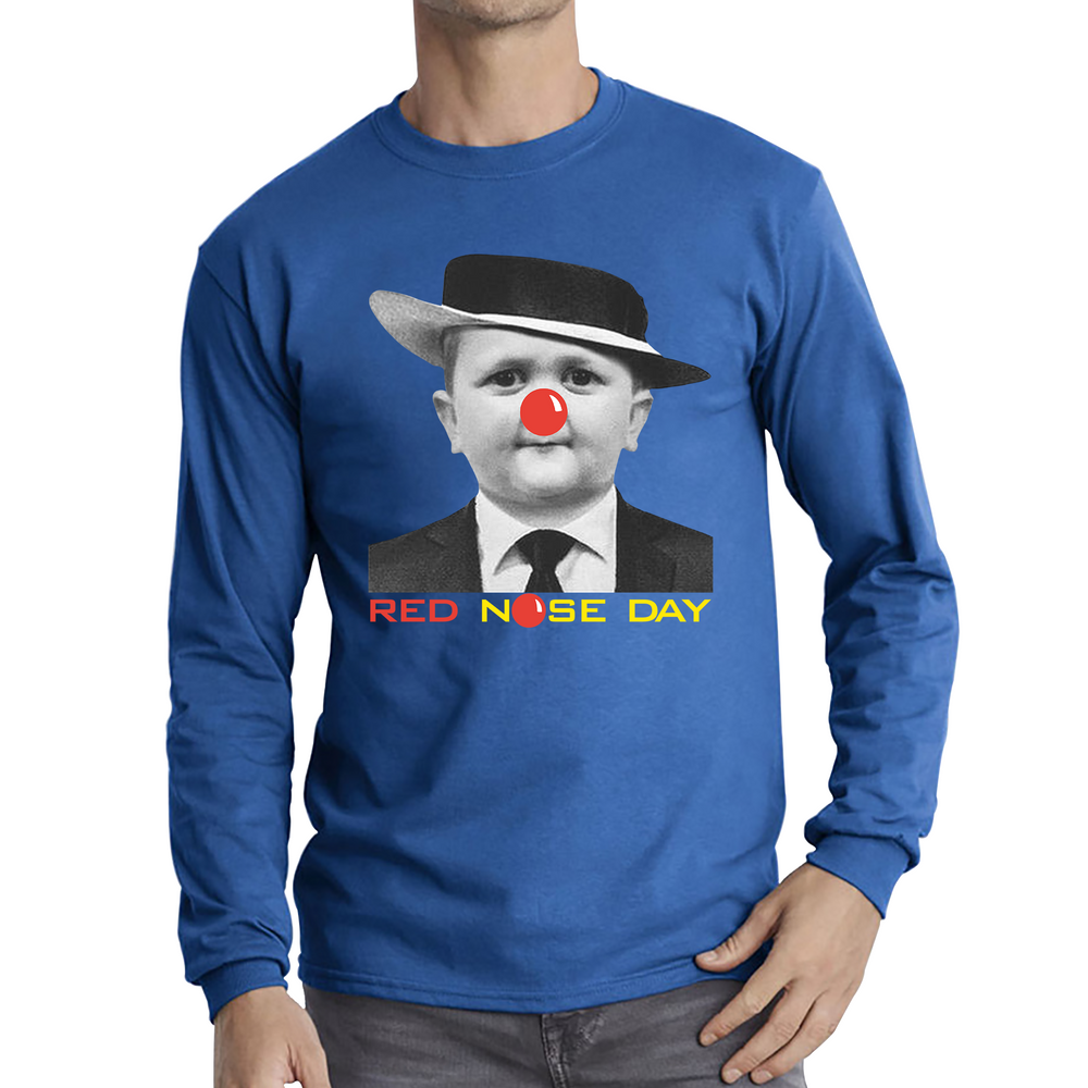 Hasbulla Magomedov MMA Fighter Red Nose Day Adult Long Sleeve T Shirt. 50% Goes To Charity