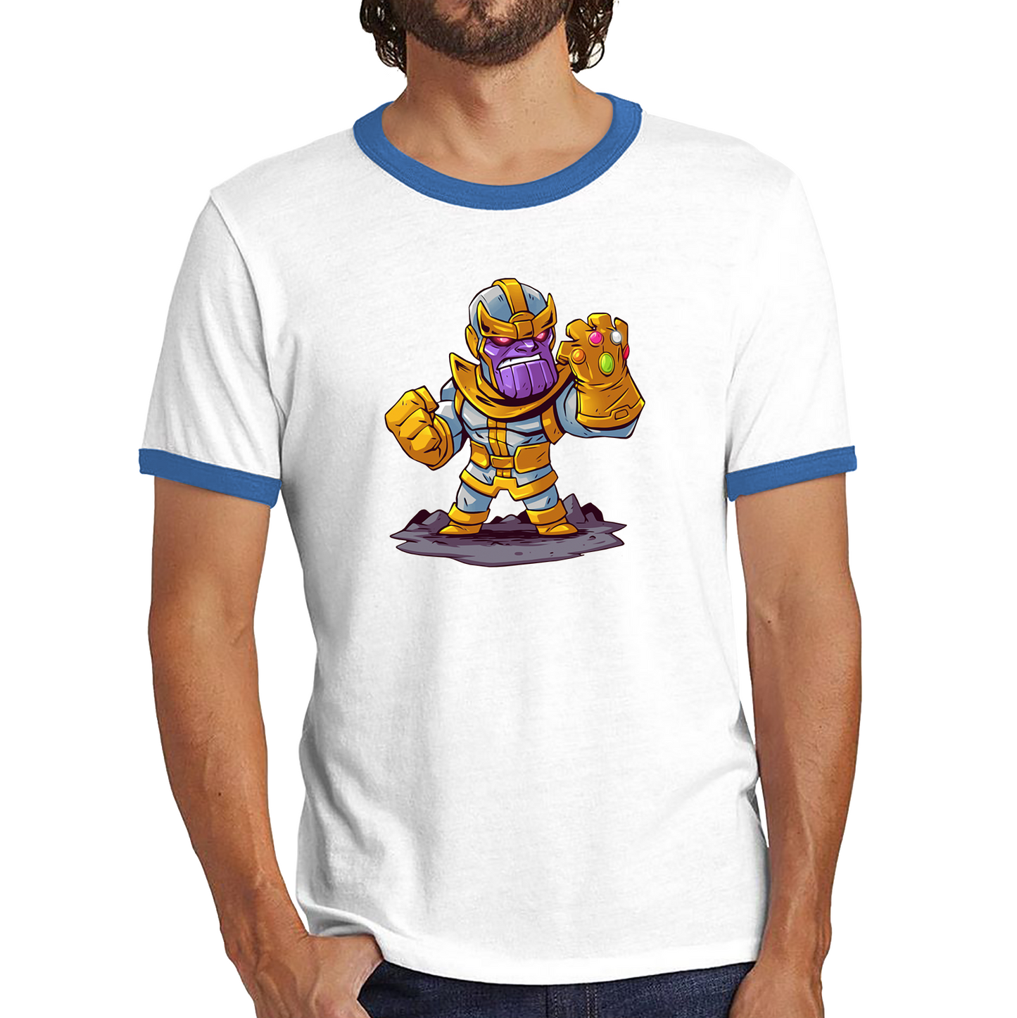 Thanos Mad Titan Cute Cartoon Shirt Marvel Avengers Comic Thanos Ringer T Shirt