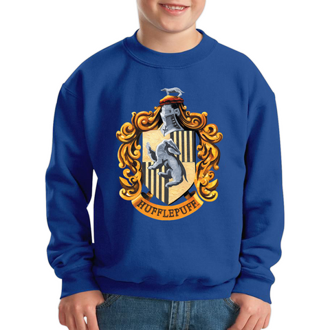 Harry Potter House Of Hufflepuff Hogwarts Crest Kids Sweatshirt