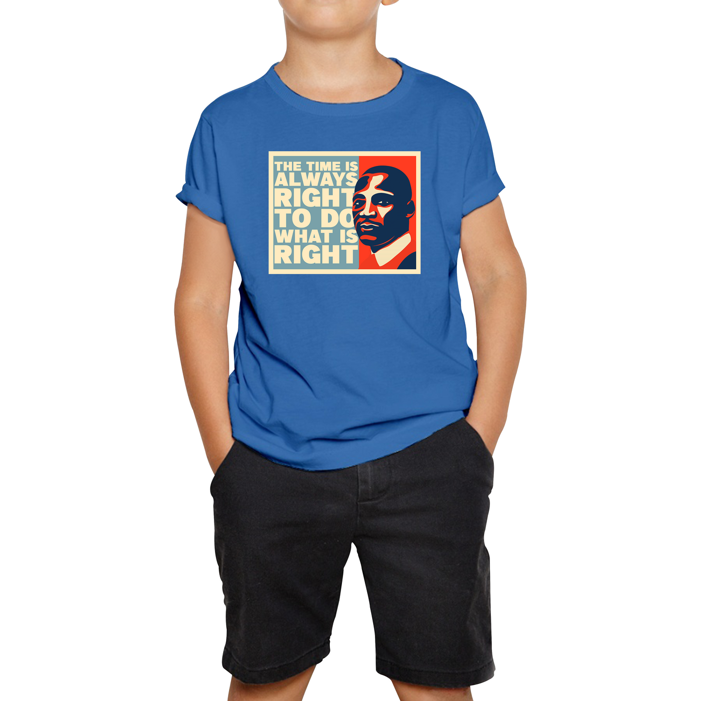 The Time Is Always Right To Do What Is Right Juneteenth Mlk Quote Black History Month Kids Tee