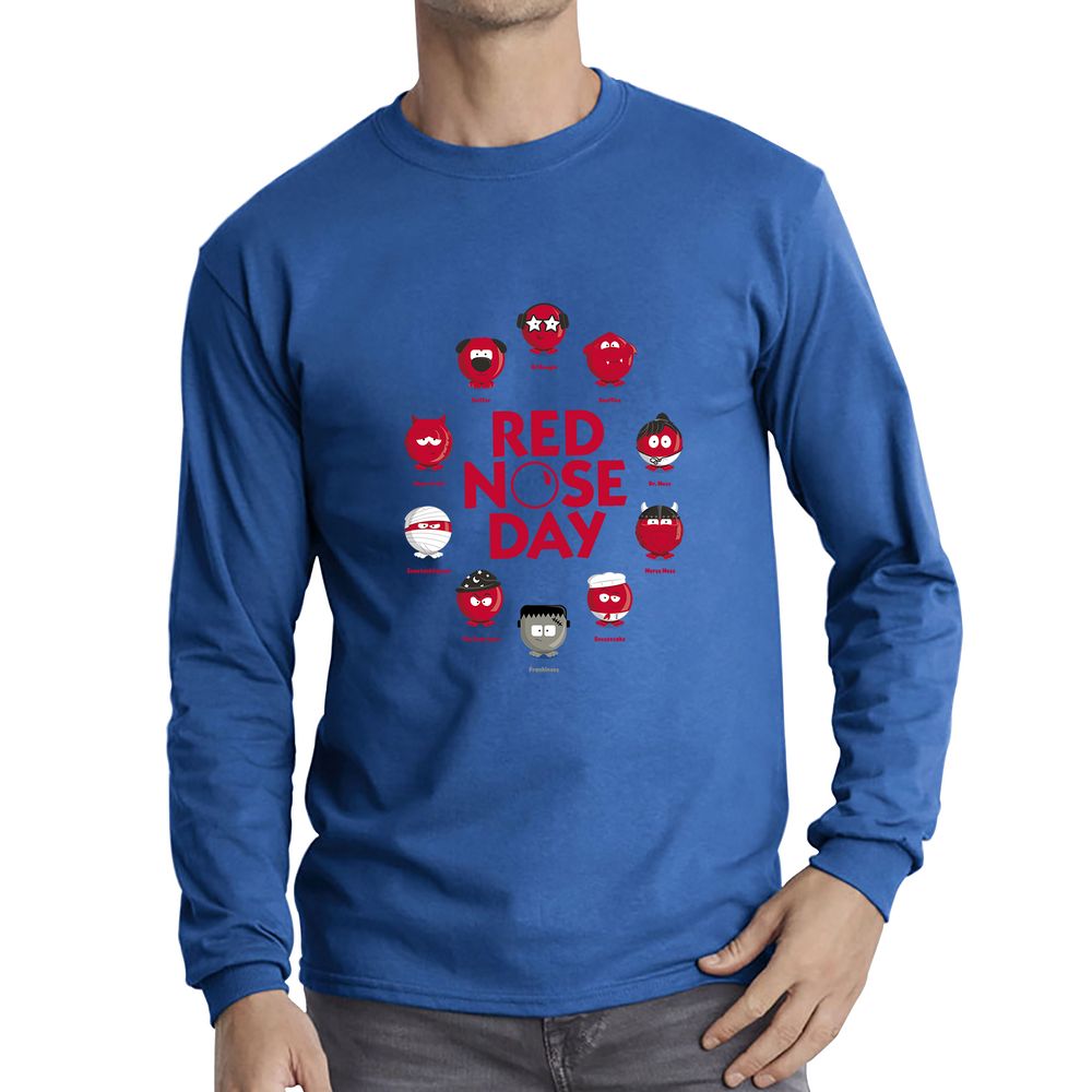 Comic Relief Red Nose Day Games Adult Long Sleeve T Shirt. 50% Goes To Charity