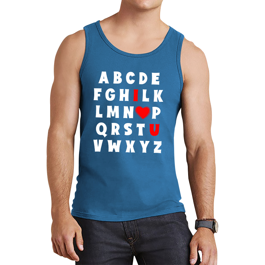 I Love You In Alphabet ABC Valentine's Day English Alphabet I Love You Tank Top