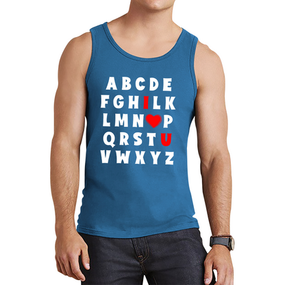 I Love You In Alphabet ABC Valentine's Day English Alphabet I Love You Tank Top