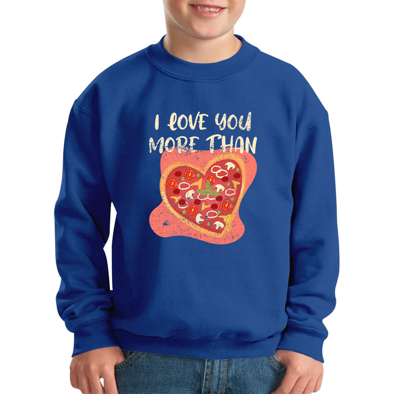 I Love You More Than Pizza Valentines Day Funny Offensive Gift Kids Jumper