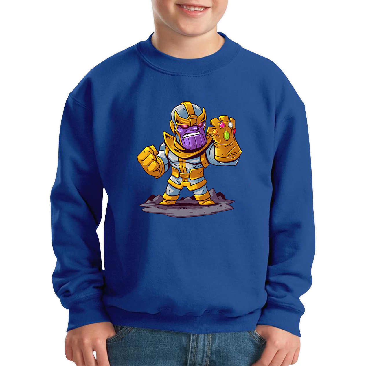 Thanos Mad Titan Cute Cartoon Sweatshirt Marvel Avengers Comic Thanos Kids Jumper