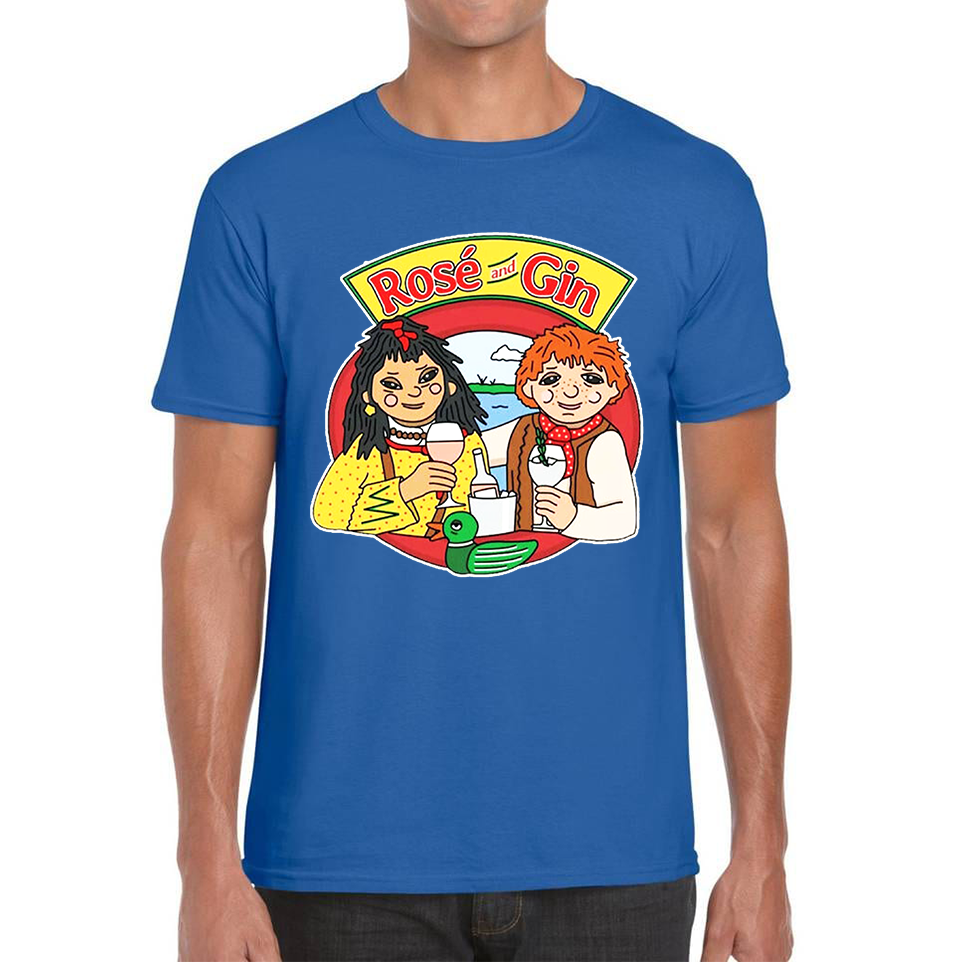Rosé and Gin Funny 90's TV Show Rosie and Jim Boat Wine T Shirt
