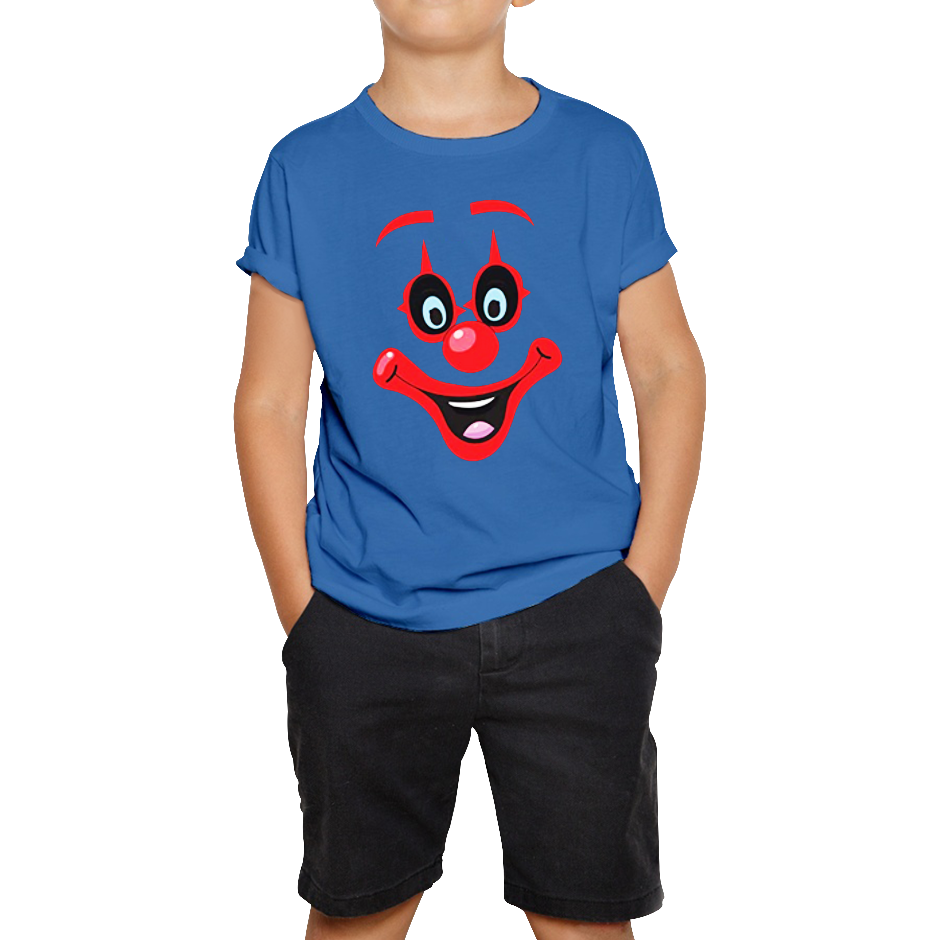 Funny Clown Face Red Nose Day Kids T Shirt. 50% Goes To Charity