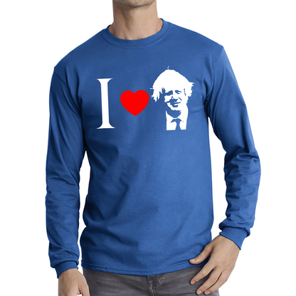 I Love Boris Heart Love Boris Johnson Support Boris Johnson Boris Supporter Long Sleeve T Shirt