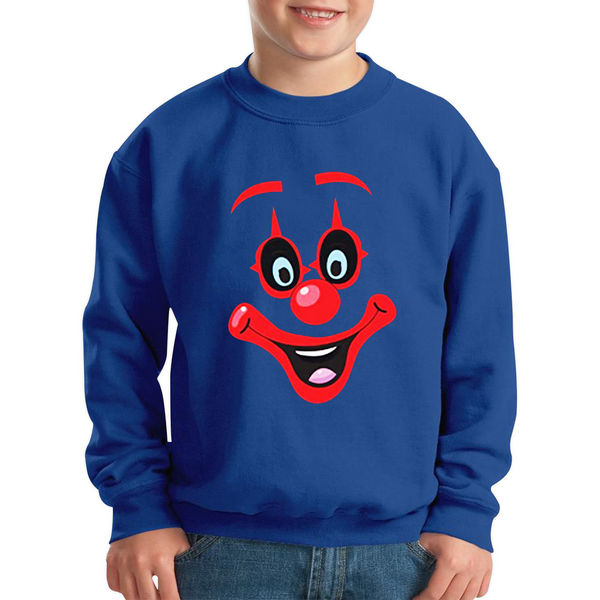 Funny Clown Face Red Nose Day Kids Sweatshirt. 50% Goes To Charity
