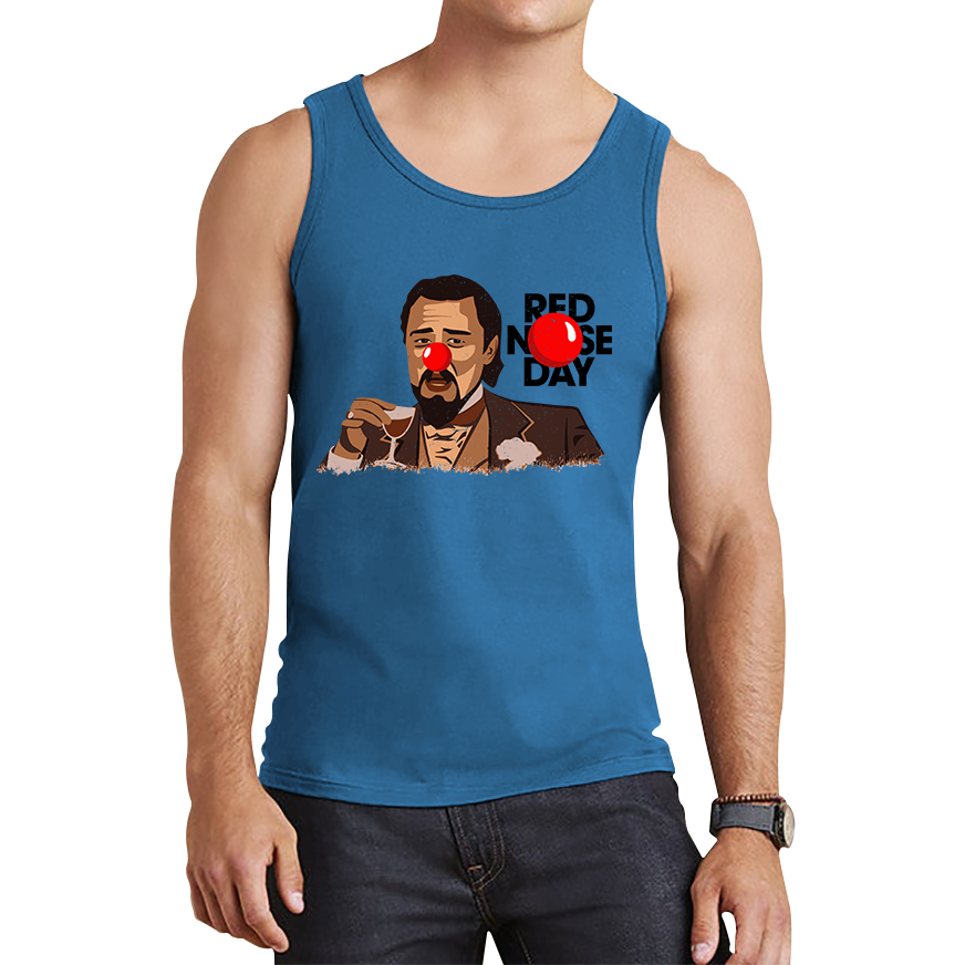 Leonardo Dicaprio Laughing Meme Red Nose Day Tank Top. 50% Goes To Charity