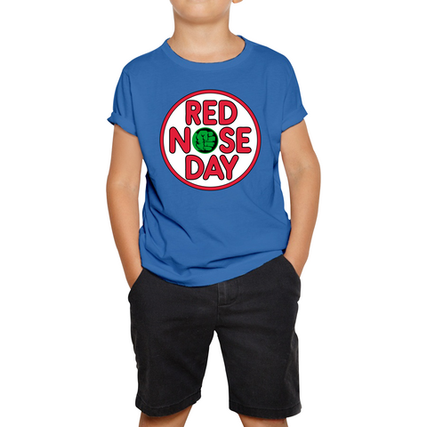 Marvel Avengers Hulk Hand Red Nose Day Kids T Shirt. 50% Goes To Charity