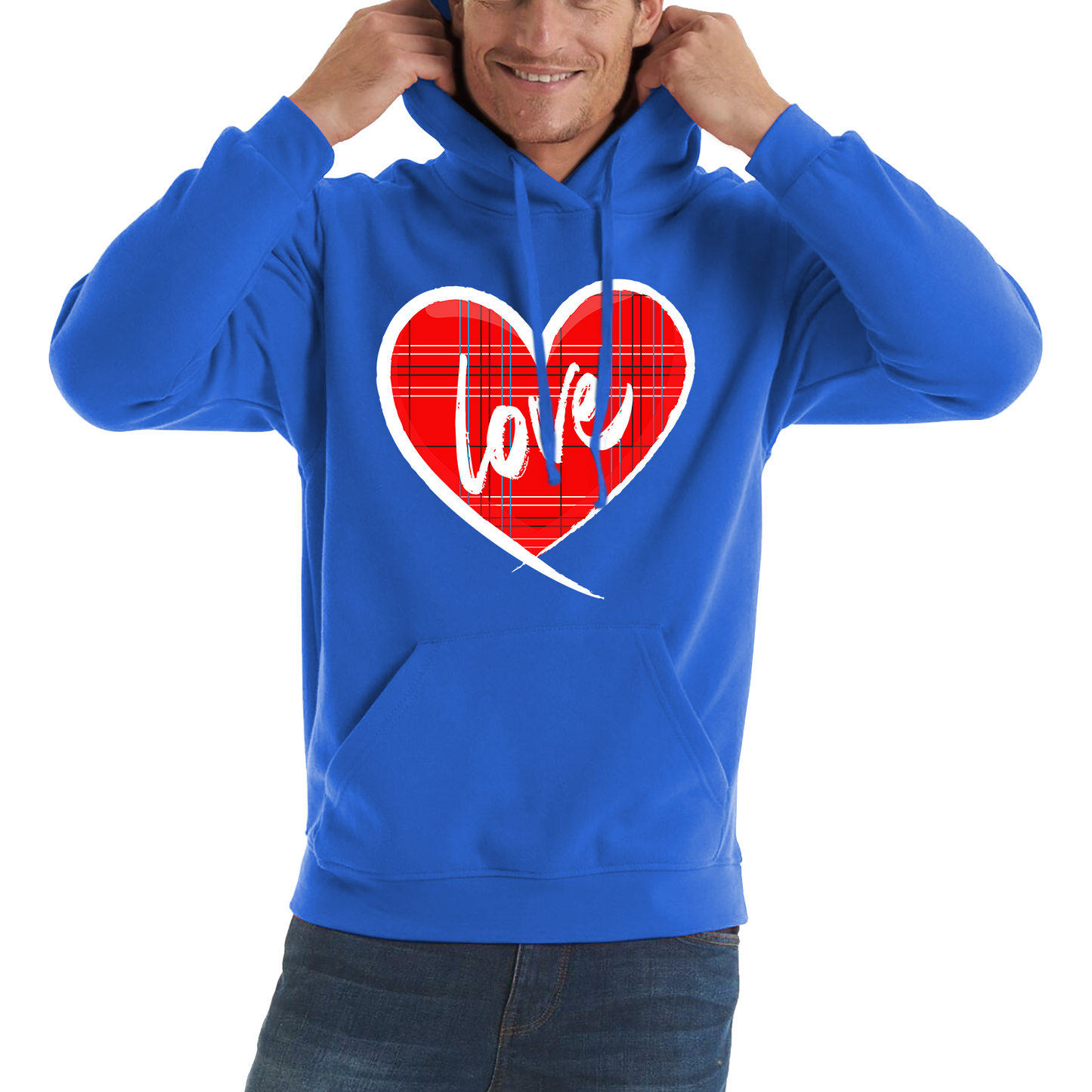 Hand Drawn Love Heart Happy Valentine's Day Lover Heart Unisex Hoodie