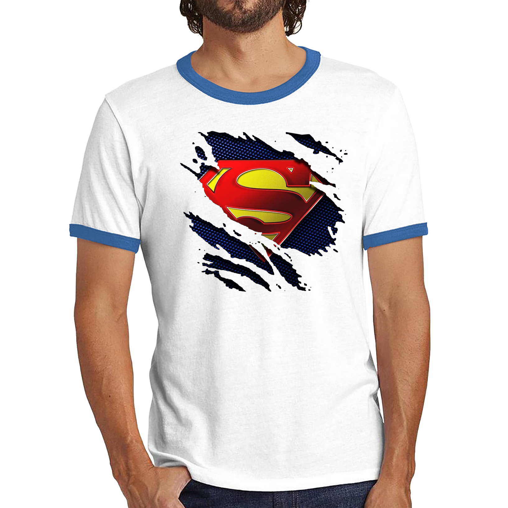 Superman Logo Shirt Zack Snyder's Justice League Dc Comics Superhero Ringer T Shirt