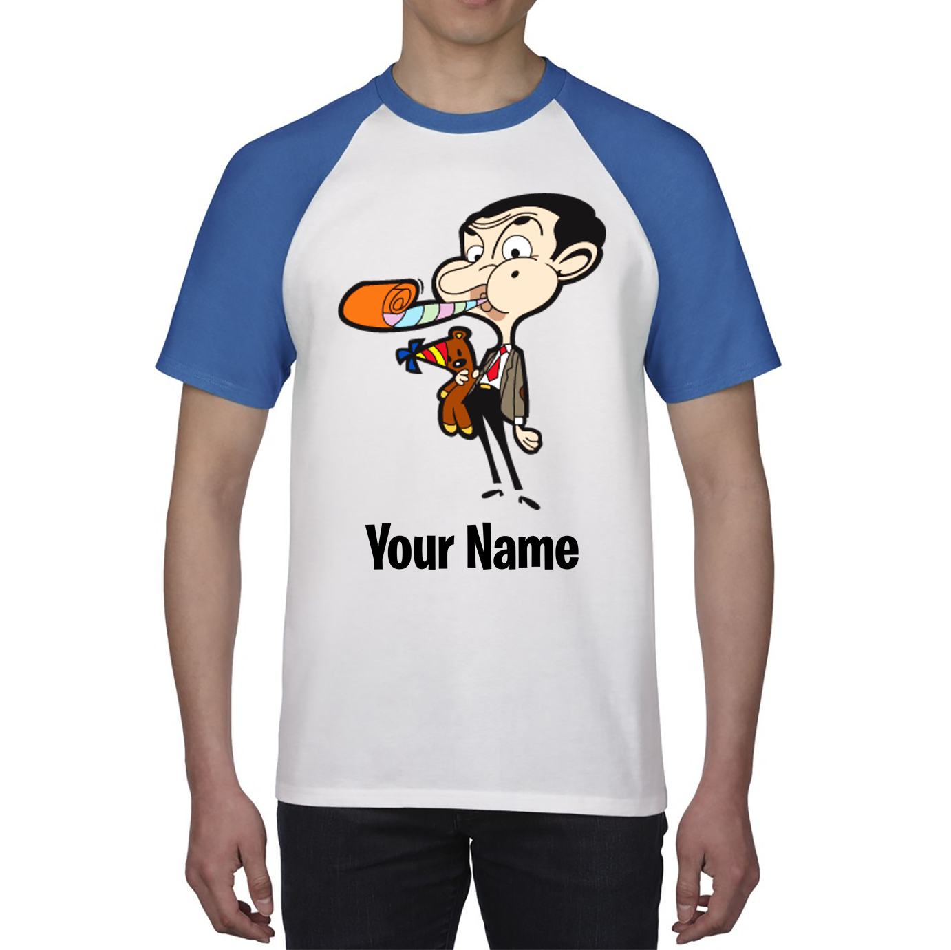 Personalised Mr. Bean Your Custom Name Baseball T Shirt