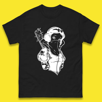 Not So Snow White Twisted Rock Parody Disney Princess Gangster Skull Tattoo Punk Princess Tattooed Emo Alice In A Jack Mens Tee Top
