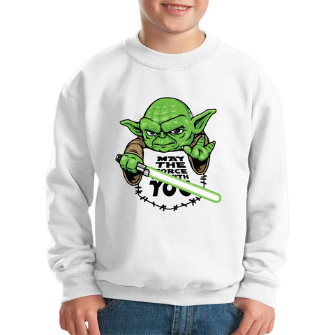 May The 4th Be With You Yoda Green Humanoid Alien Star Wars Day Disney Star Wars Yoda Star Wars 46th Anniversary Kids Jumper