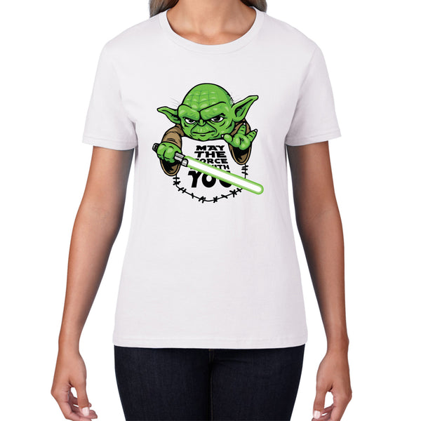 May The 4th Be With You Yoda Green Humanoid Alien Star Wars Day Disney Star Wars Yoda Star Wars 46th Anniversary Womens Tee Top