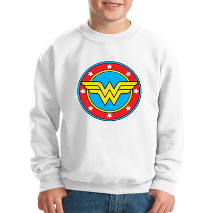 Wonder Woman Shield Logo Superhero Wonder Girl Comic Book Character Super Woman Kids Jumper