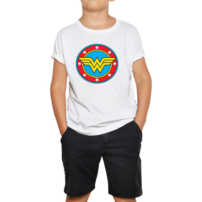 Wonder Woman Shield Logo Superhero Wonder Girl Comic Book Character Super Woman Kids T Shirt