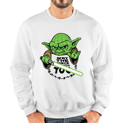 May The 4th Be With You Yoda Green Humanoid Alien Star Wars Day Disney Star Wars Yoda Star Wars 46th Anniversary Unisex Sweatshirt