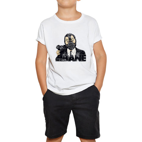 Mr. Bean With Teddy Spoof Mr. Bane Osito Supervillain Metahuman The Man Who Broke The Bat Comic Book Character Kids T Shirt