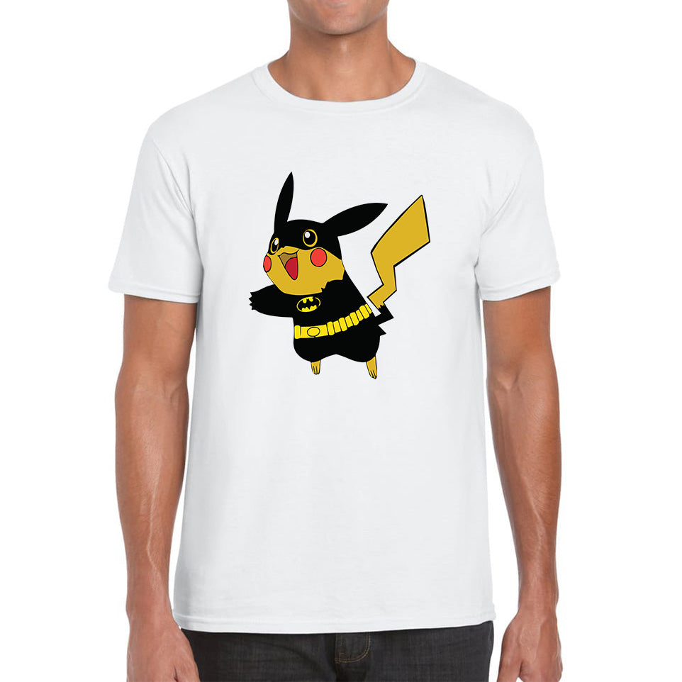 Pokémon Pikachu Batman Dc Comics Pikachu X Batman Mashup Pika-Bat Parody Mens Tee Top